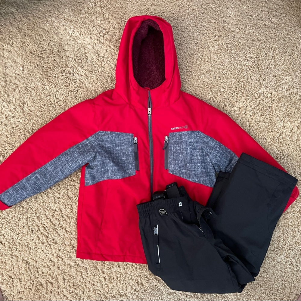Winter Snow Pant and Winter Coat Size 7/8 Boy Bundle